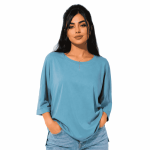 تیشرت باکسی آبی روشن کد 1053 - تصویر 3