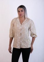 شومیز آستین سه ربع طرح دار - تصویر 2