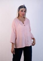 شومیز یقه دلبری صورتی - تصویر 2