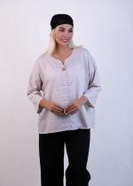 شومیز یقه دلبری سفید - تصویر 2