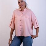 شومیز آستین کیمونو صورتی